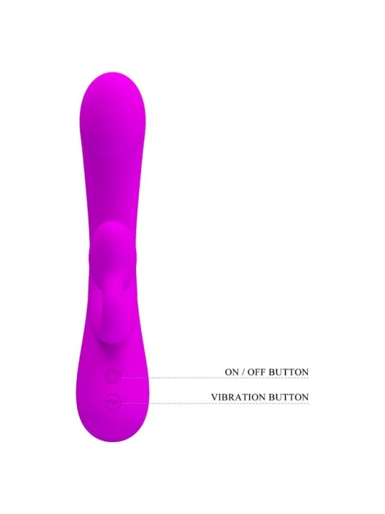 Aufrichtiger Vibrator und Klitoris-Sauger aus Violettem Silikon von Pretty Love