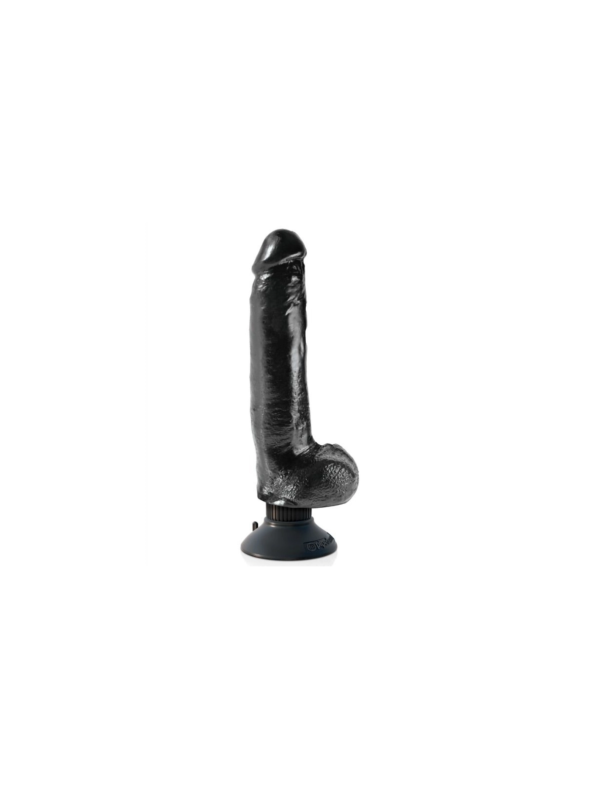 Vibrierender Dildo mit Hoden 23 cm Schwarz von King Cock