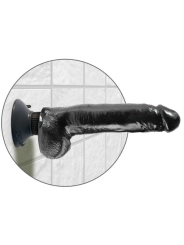 Vibrierender Dildo mit Hoden 23 cm Schwarz von King Cock