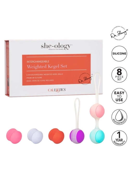 She-Ology Set Bolas Kegel Intercambiables von Calexotics