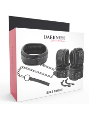 Handschellen und Kragen aus Schwarzem Leder von Darkness