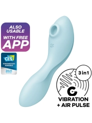 Curvy Trinity 5 Air Pulse Stimulator & Vibrator App Blau von Satisfyer Connect