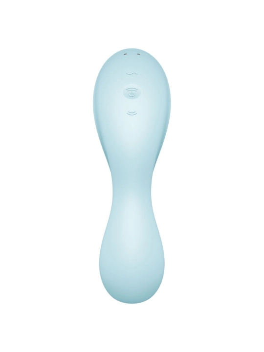 Curvy Trinity 5 Air Pulse Stimulator & Vibrator App Blau von Satisfyer Connect