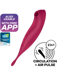 Twirling Pro+ Air Pulse Stimulator & Vibrator App Rot von Satisfyer Connect