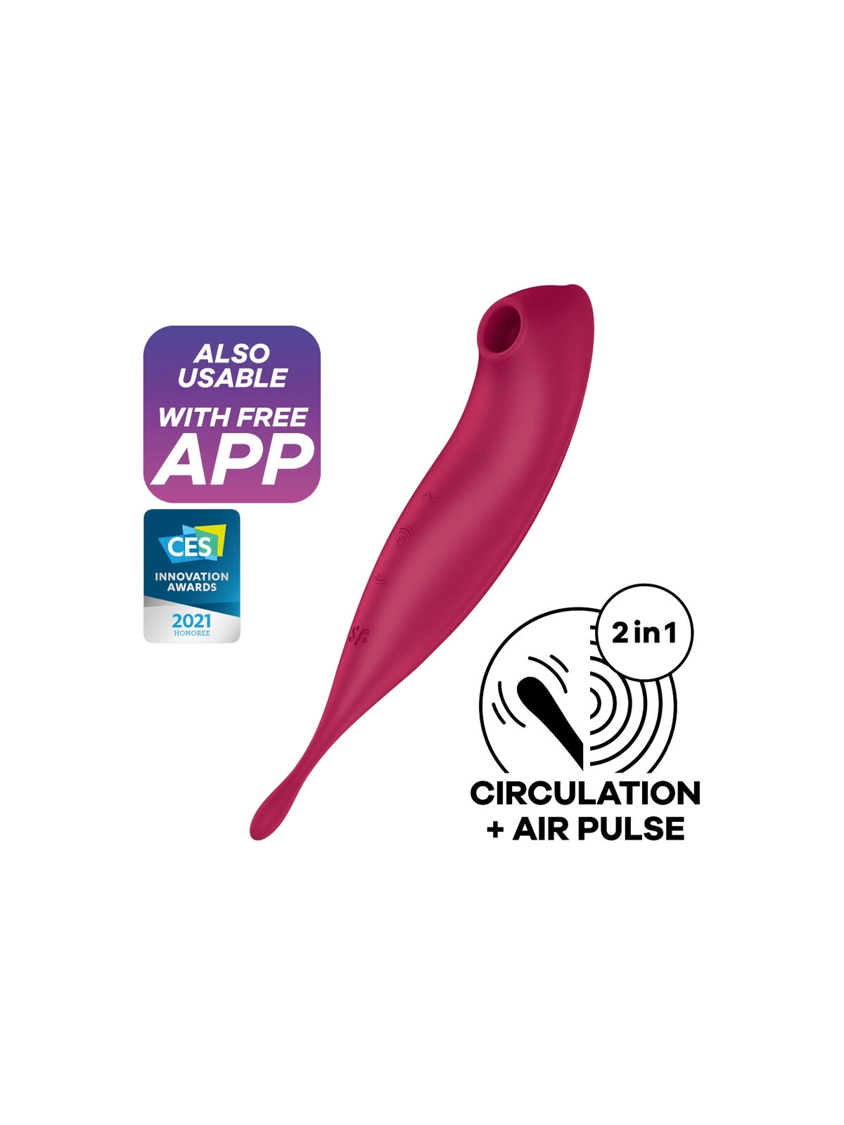 Twirling Pro+ Air Pulse Stimulator & Vibrator App Rot von Satisfyer Connect