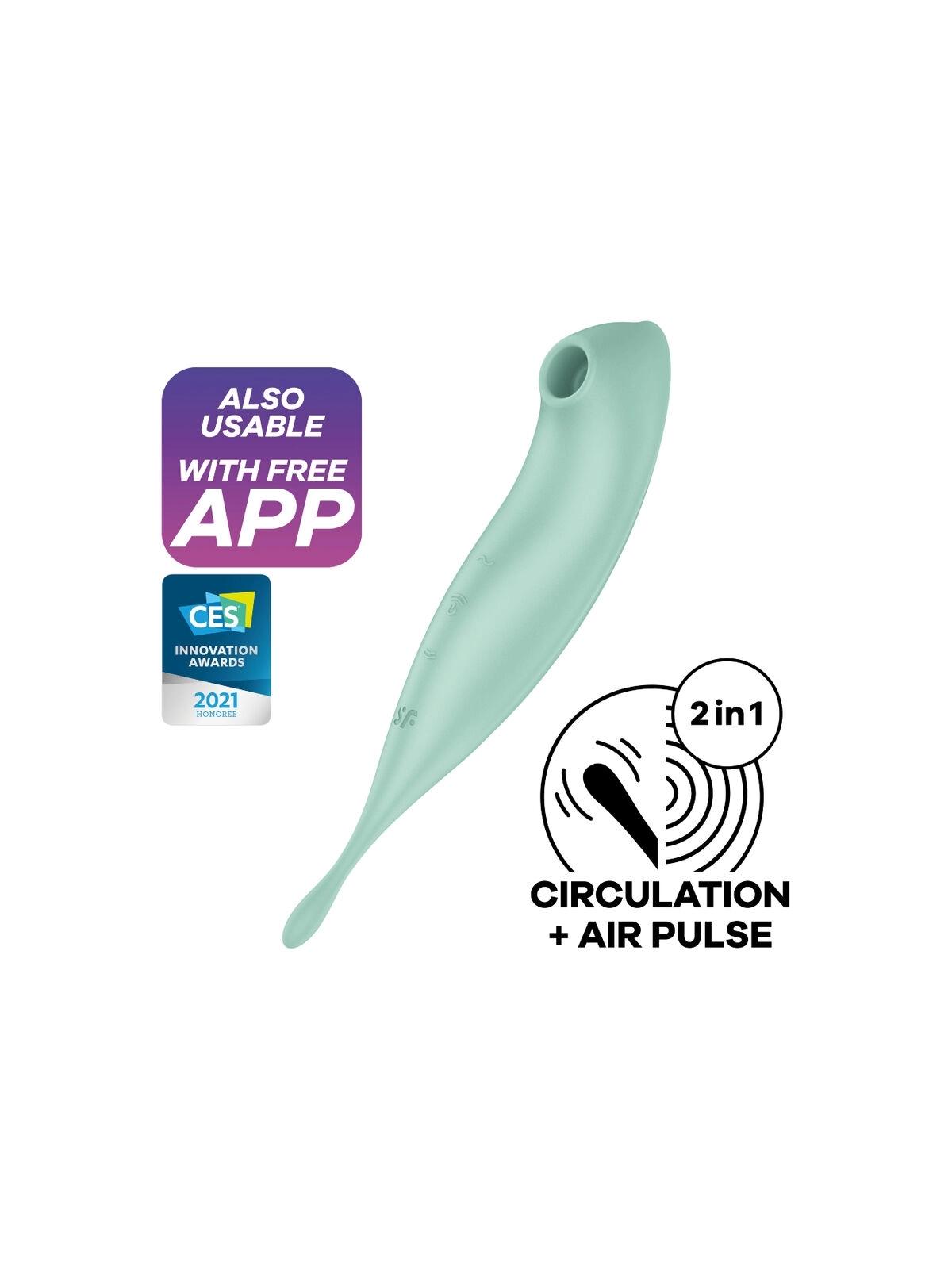 Twirling Pro+ Air Pulse Stimulator & Vibrator Grün von Satisfyer Connect