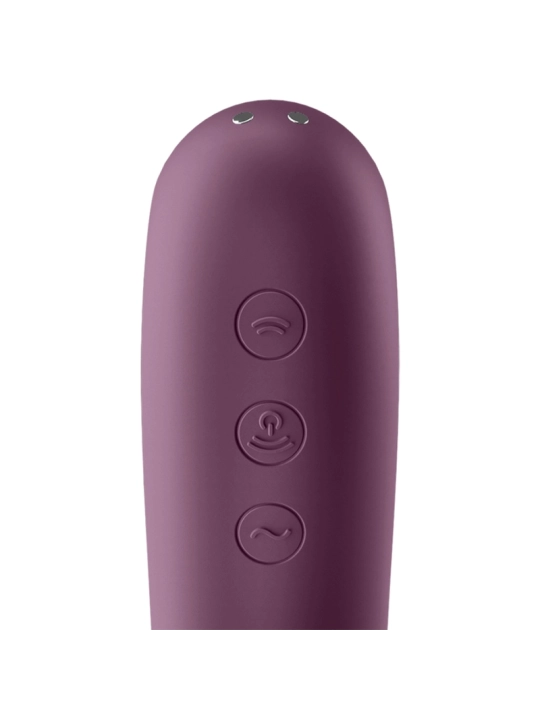 Dual Kiss Air Pulse Vibrator Weinrot von Satisfyer Air Pulse