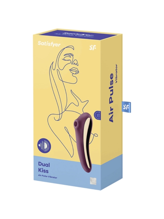 Dual Kiss Air Pulse Vibrator Weinrot von Satisfyer Air Pulse