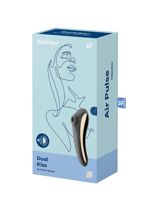 Dual Kiss Air Pulse Vibrator Schwarz von Satisfyer Air Pulse