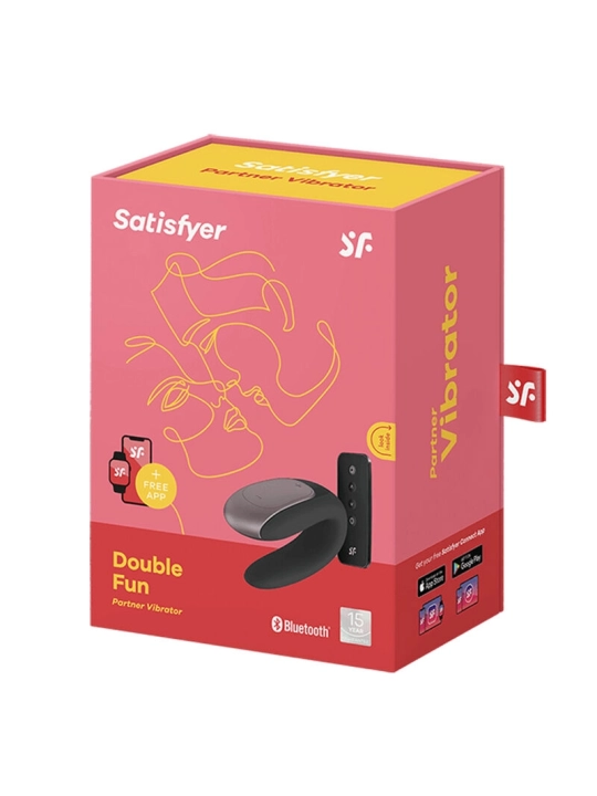 Double Fun Partner Vibrator Schwarz von Satisfyer Connect