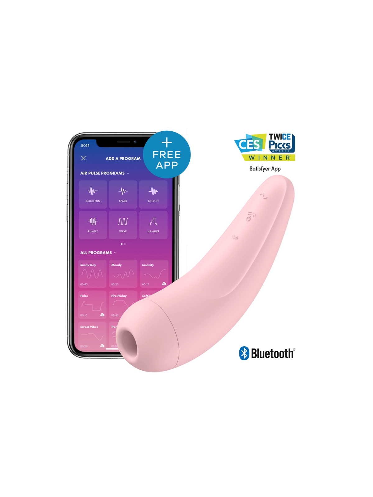 Curvy 2 + Rosa von Satisfyer Connect