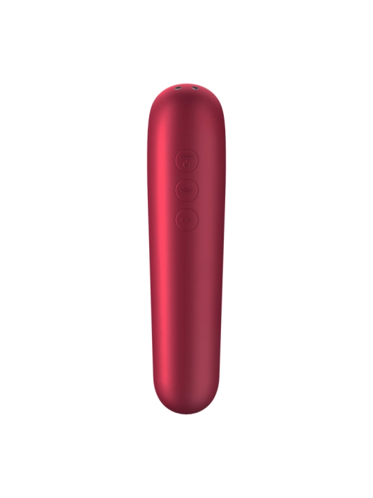 Dual Love Vibrator und Sauger mit Pulsierter Luft Rot von Satisfyer Connect