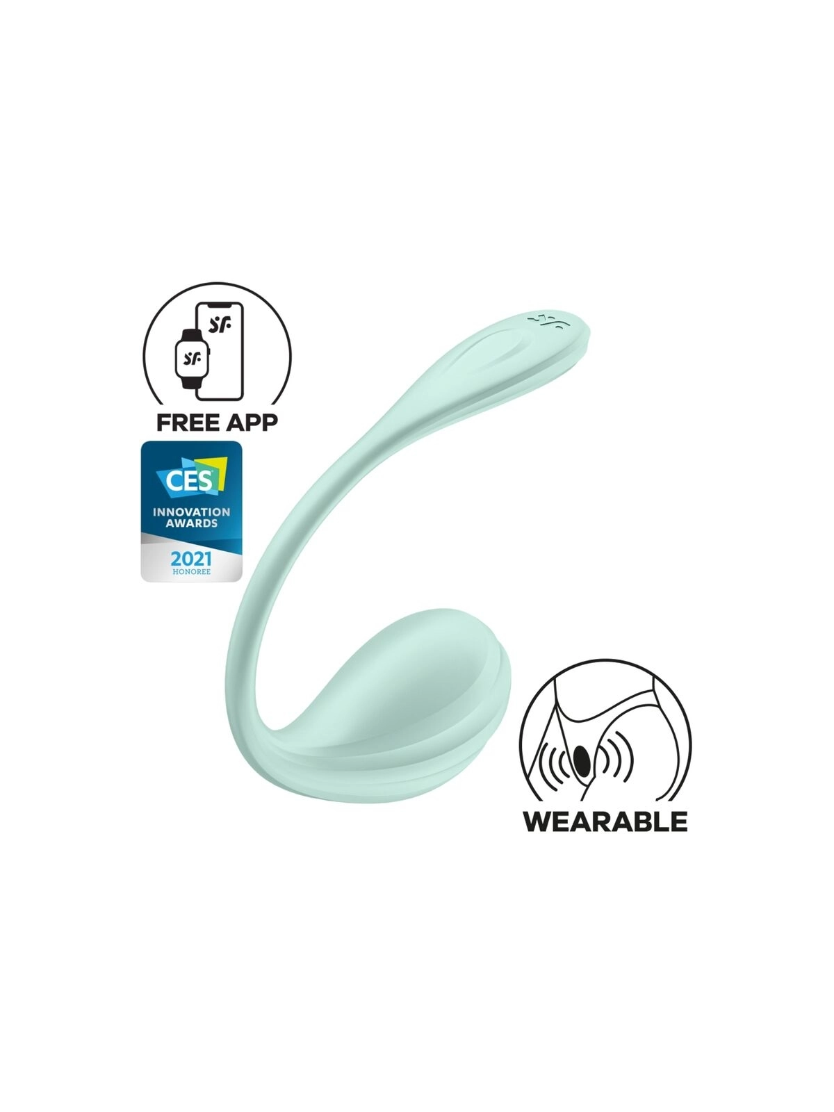 Smooth Petal G-Point Stimulator Wassergrün Kostenlose App von Satisfyer Partner