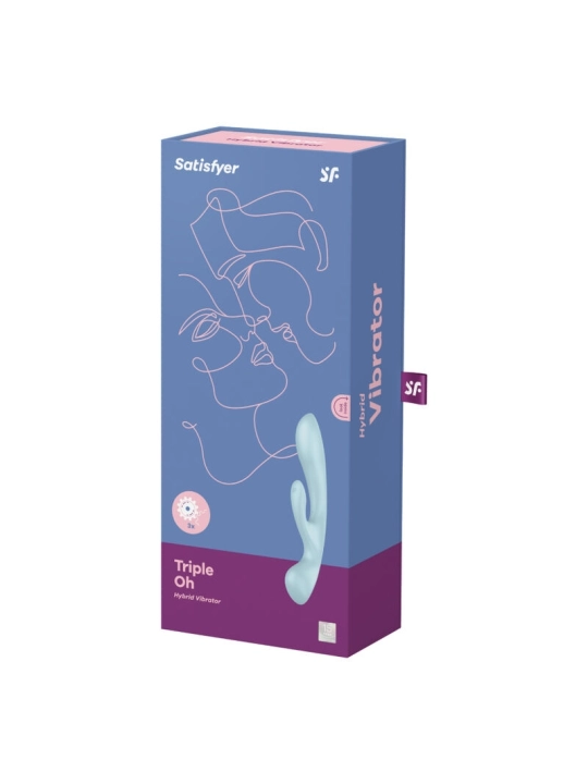 Triple Oh Hybrid Vibration - Blau von Satisfyer Vibrator