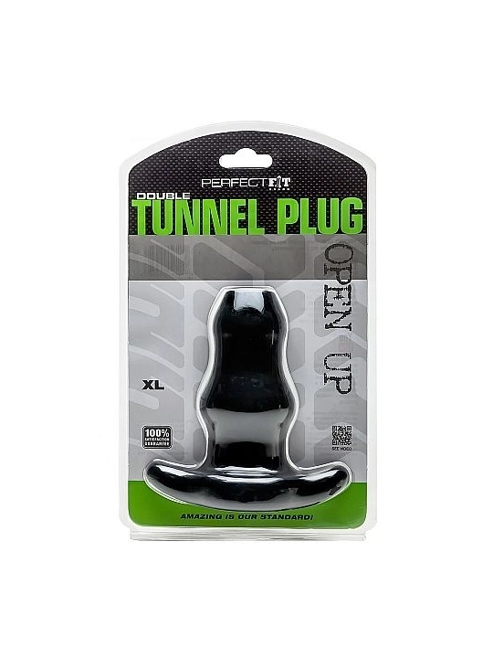 Doppeltunnel Plug XL Gross Schwarz von Perfect Fit Brand