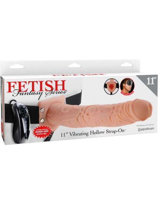 11 Hollow Strap-On Vibrieren mit Bllen 27,9cm Fleisch von Fetish Fantasy Series