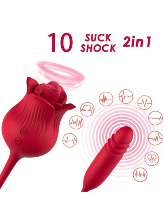 Roselip Leckt Vibrierenden Clit und Vibrator Rot von Armony Stimulators