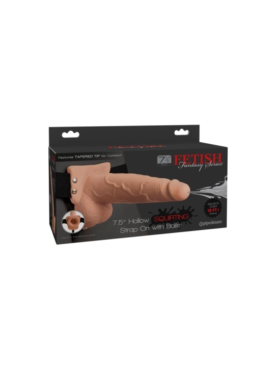 Serie - Verstellbares Gurt Realistischer Penis mit Spritzenden Bllen 19 cm von Fetish Fantasy Series