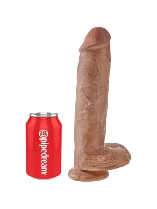 Realistischer Penis mit Kugeln 22.6 cm Karamell von King Cock