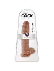 Realistischer Penis mit Kugeln 22.6 cm Karamell von King Cock