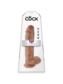 Realistischer Penis mit Kugeln 22.6 cm Karamell von King Cock