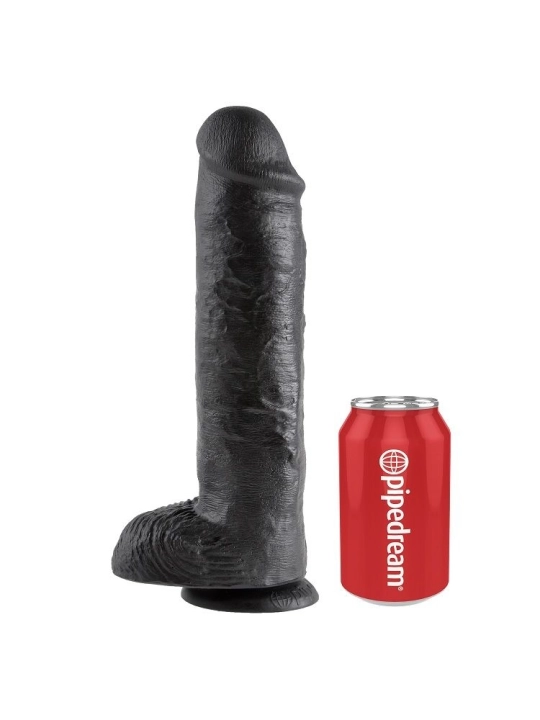 11 Dildo Schwarz mit Eier 28 cm von King Cock