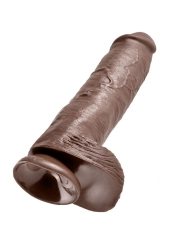 11 Dildo Braun mit Eier 28 cm von King Cock