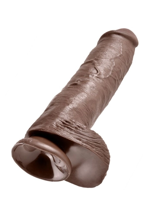 11 Dildo Braun mit Eier 28 cm von King Cock