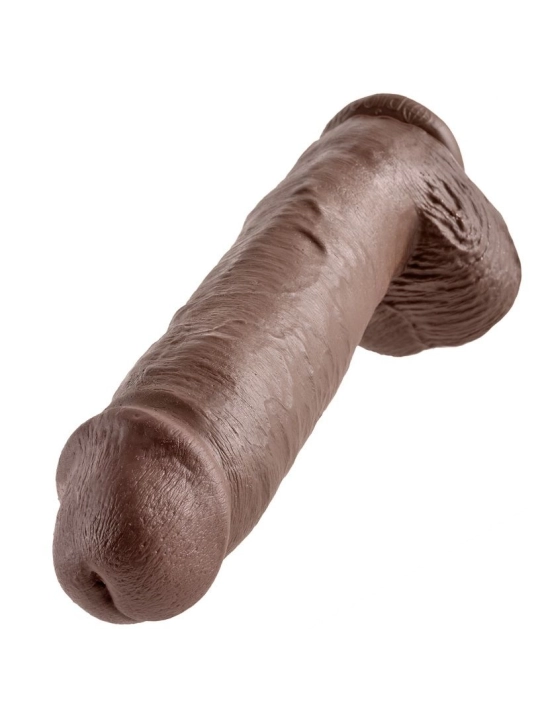 11 Dildo Braun mit Eier 28 cm von King Cock