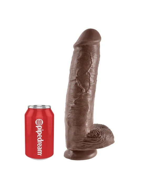 11 Dildo Braun mit Eier 28 cm von King Cock