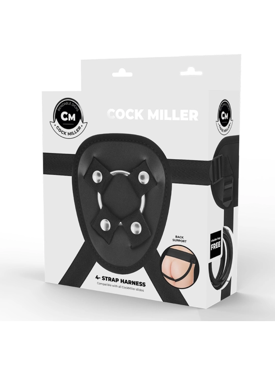 Harness + Silikon Dichte Artikulierbares Cocksil Schwarz 18 cm von Cock Miller