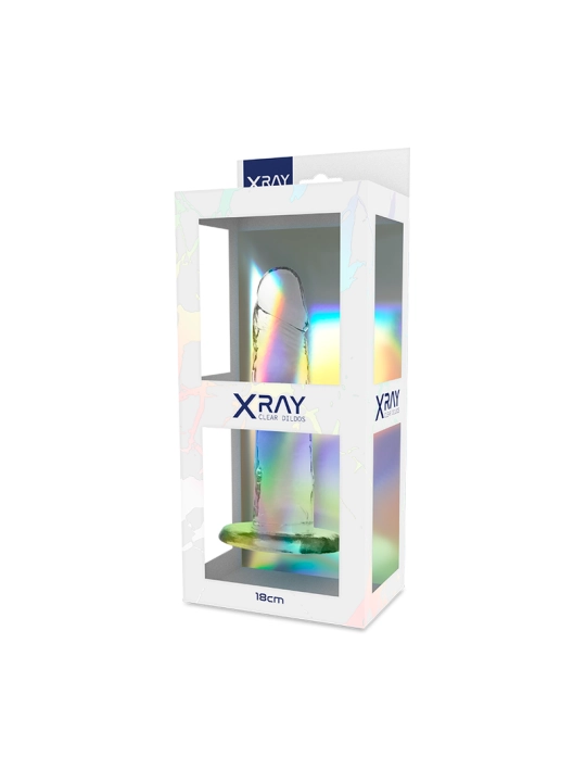 Geschirr + Klarer Dildo 18 cm -O- 4 cm von X Ray