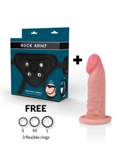 Gurt + Dual Density Tiger realistischer Dildo 14 cm -O- 4.46 cm von Rock Army