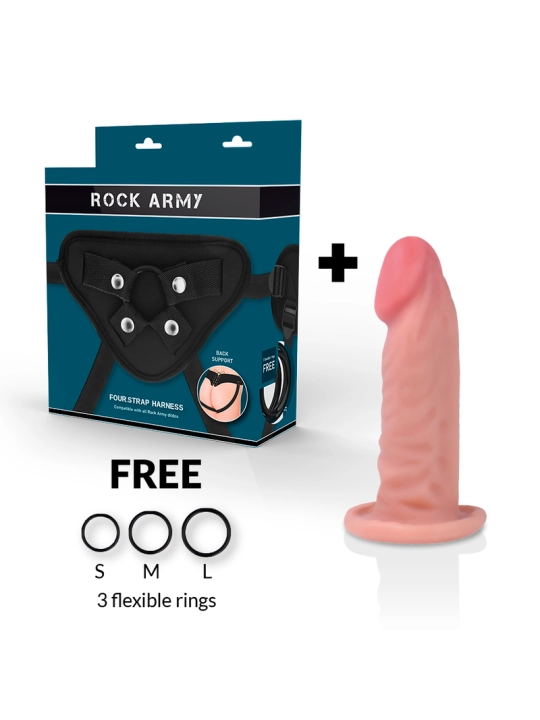 Gurt + Dual Density Tiger Realistischer Dildo 14 cm -O- 4.46 cm von Rock Army