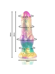 Iris Dildo mit Regenbogenfarbenen Hoden der Vergnügung von Epic