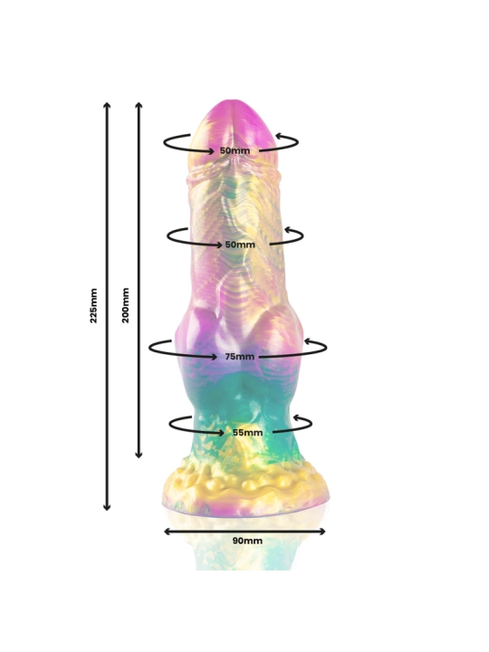 Iris Dildo mit Regenbogenfarbenen Hoden der Vergnügung von Epic