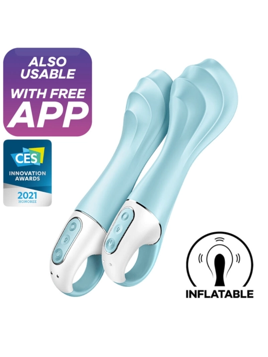 Air Pump Vibrator 5+ Aufblasbare G-Spot-Vibrator-App Blau von Satisfyer Connect