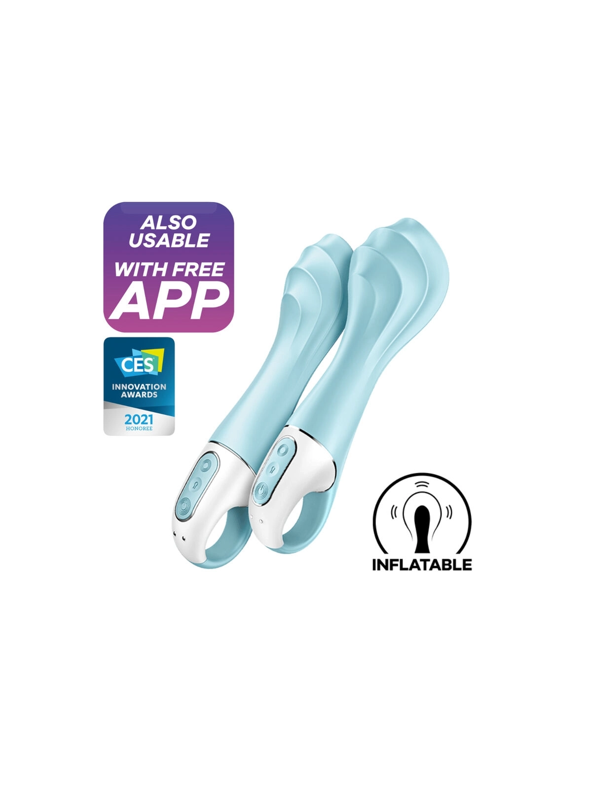 Air Pump Vibrator 5+ Aufblasbare G-Spot-Vibrator-App Blau von Satisfyer Connect