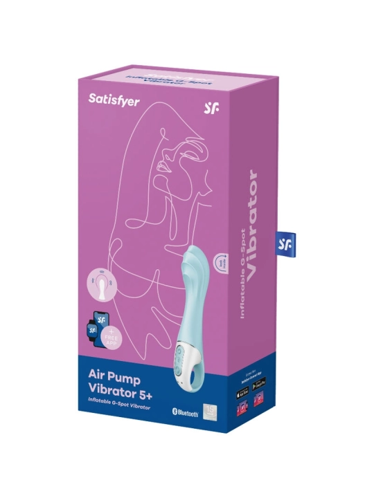 Air Pump Vibrator 5+ Aufblasbare G-Spot-Vibrator-App Blau von Satisfyer Connect