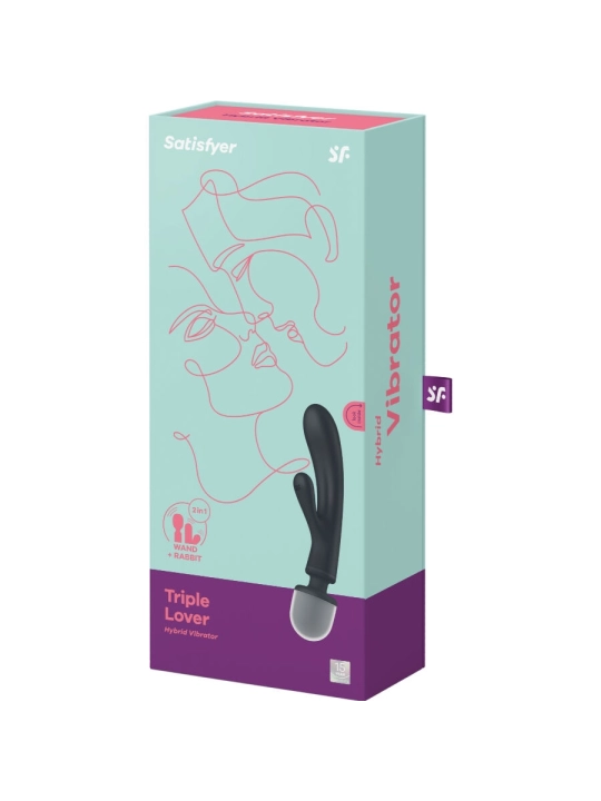 Triple Lover Rabbit Vibrator Massager Grau von Satisfyer Vibrator