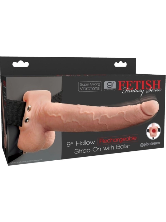 Verstellbares Gurt Realistischer Penis wiederaufladbar und Vibrator 23 cm von Fetish Fantasy Series