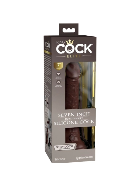 Elite Realistischer Silikondildo 17.8 cm Braun von King Cock