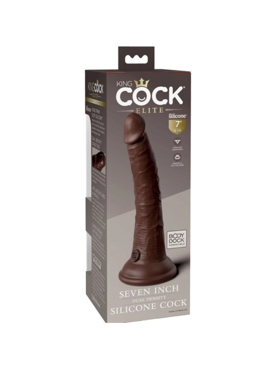 Elite Realistischer Silikondildo 17.8 cm Braun von King Cock