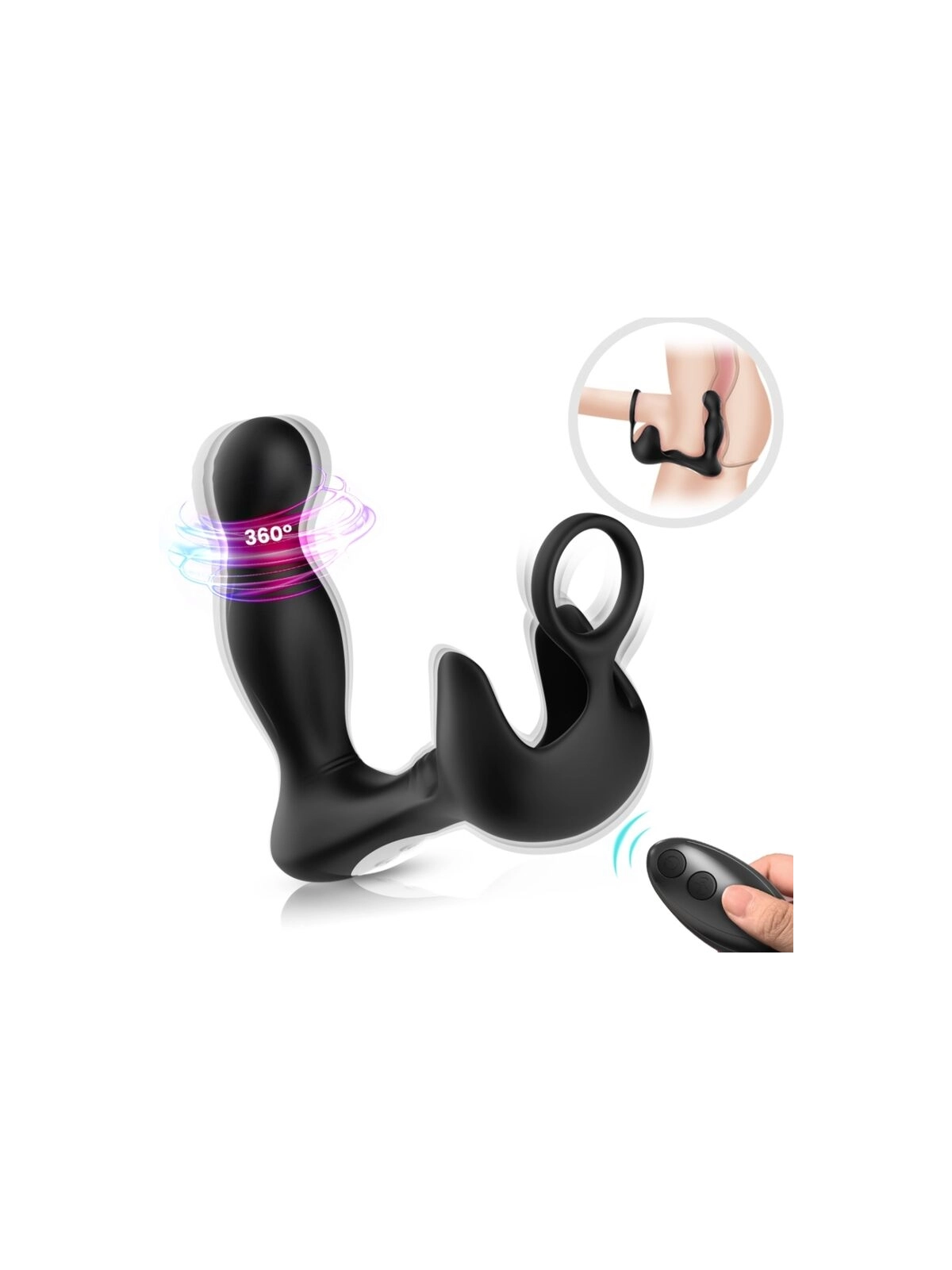 Surround Vibrator Anal & Stimulator Hoden & Ring Fernbedienbares Schwarz von Armony For Him