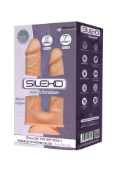 Modell 1 Realistischer Penis-Doppelpenetrationsvibrator Premium Silexpan Silikon 17.5 / 19.5 cm von Silexd