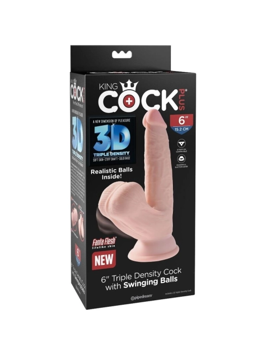 Plus 3d Dildo Swinging Balls 12.7 cm von King Cock Plus