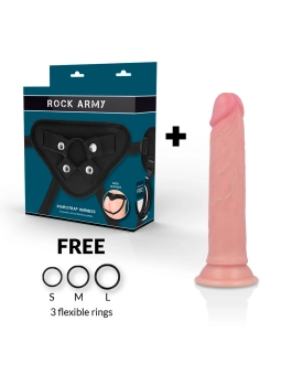 Harness + Liquid Silikondildo Premium Avenger 19 cm -O- 3.98 cm von Rock Army