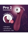 Pro 2 Generation 3 Wine Red Bluetooth & App von Satisfyer Air Pulse