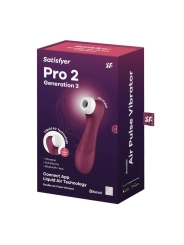 Pro 2 Generation 3 Wine Red Bluetooth & App von Satisfyer Air Pulse