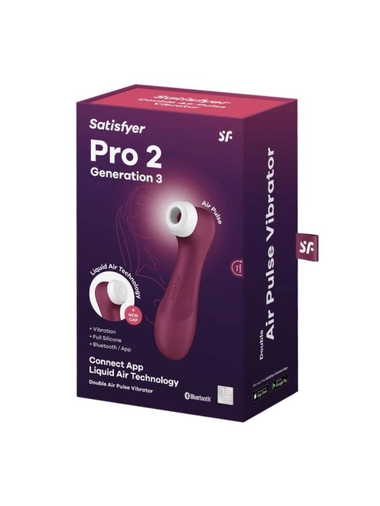 Pro 2 Generation 3 Wine Red Bluetooth & App von Satisfyer Air Pulse